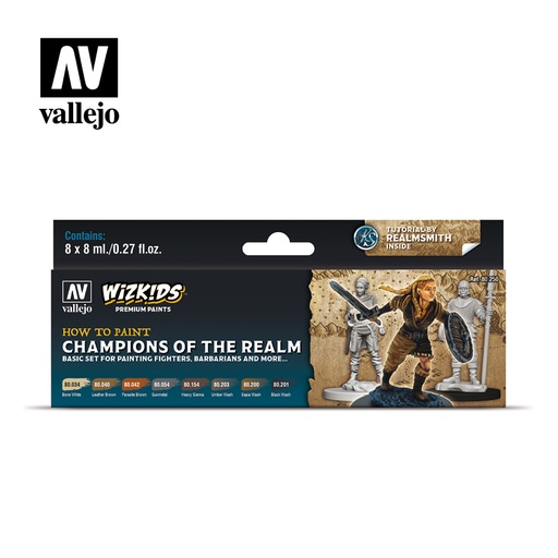 [580250] WizKids Premium Paints Champions of the Realm 8 x 8 ml