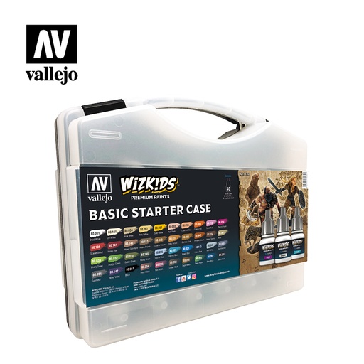 [580260] WizKids Premium Paints Sortimentskoffer Basic Starter 40 x 17 ml Farbe 1 x Synthetikpinsel