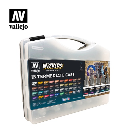 [580261] WizKids Premium Paints Case Intermediate 38 x 17 ml Paint 2 x 17 ml Varnish 1 x Synthetic Brush