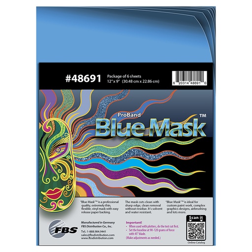 [248691] Blue Mask 30,48 cm x 22,86 cm (6 Sheets)